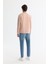 Erkek Pembe Bisiklet Yaka Pamuklu Baskılı Elastan Sweatshirt A42Y1221 4