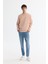 Erkek Pembe Bisiklet Yaka Pamuklu Baskılı Elastan Sweatshirt A42Y1221 5