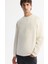Erkek Ekru Bisiklet Yaka Pamuklu Baskılı Elastan Sweatshirt A42y1243 2