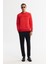 Erkek Kırmızı Bisiklet Yaka 3 Iplik Şardonlu Baskılı Sweatshirt A42y1306 5
