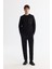 Erkek Siyah Bisiklet Yaka Pamuklu Baskılı Elastan Regular Fit Sweatshirt A42Y1240 5