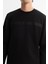 Erkek Siyah Bisiklet Yaka Pamuklu Baskılı Elastan Sweatshirt A42Y1308 2