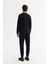 Erkek Siyah Bisiklet Yaka Pamuklu Baskılı Elastan Sweatshirt A42Y1308 4