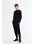 Erkek Siyah Bisiklet Yaka Pamuklu Baskılı Elastan Sweatshirt A42Y1308 5