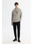 Erkek Gri Kapüşonlu Pamuklu Baskılı Elastan Sweatshirt A42y1324 5