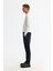 Erkek Lacivert Slim Fit Yandan Cepli Dokulu Bi-Stretch Takım Elbise Pantolonu A42Y3211 2