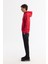 Erkek Kırmızı Kapüşonlu Pamuklu Baskılı Elastan Sweatshirt A42Y1322 3