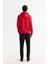 Erkek Kırmızı Kapüşonlu Pamuklu Baskılı Elastan Sweatshirt A42Y1322 4