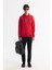 Erkek Kırmızı Kapüşonlu Pamuklu Baskılı Elastan Sweatshirt A42Y1322 5