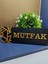 Mutfak Yazılı Yönlendirme Levhası 20X7 cm Siyah Üzeri Gold 3