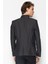 Erkek Slim Fit Düğmeli Çok Cepli Deri Detaylı Astarlı Dik Yaka Klasik Ceket 5