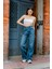 Yüksek Bel, Geniş Paça Denim Geniş Paça Palazzo Kadın Jean Kot Pantolon @asti 1