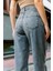 Üksek Bel, Esnek Denim Kumaş Geniş Paça Palazzo Kadın Kot Jean Pantolon @cesena 5