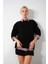 Düşük Omuz Bisiklet Yaka Oversize Triko Kadın Kazak 4
