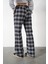 Ekoseli Flanel Yüksek Bel Pijama Altı Rahat Kesim Geniş Paça Pamuklu Kadın Pantolon 5