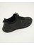 Siyah Erkek Bağcıklı Deri Sneaker 2
