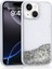 Apple iPhone 15 Uyumlu Kılıf Keto Sıvılı Simli Gümüş + Ekran Koruyucu 1