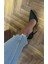 Kadın Siyah 8cm Ince Şeffaf Kapak Topuklu Kroko Timsah Yılan Desenli Stiletto Abiye Ayakkabı 3