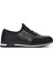 Erkek Siyah Bağcıklı Deri Casual Sneaker 25SFD710918 1