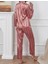Kadın Uzun Kollu Düğmeli 2 Parça Pijama Takımı 4