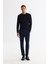 Erkek Lacivert Yanı Lastikli Gofreli Slim Fit Chino Pantolon B003037 2