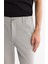 Erkek Açık Gri Yanı Lastikli Gofreli Slim Fit Chino Pantolon B003037 4