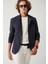 Erkek Lacivert Dik Yaka Cepli Astarsız Lightweight Blazer Comfort Slim Fit Ceket A41Y4028 2