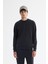 Erkek Antrasit Bisiklet Yaka Baskılı Soft Touch Sweatshirt A42y1307 1
