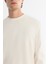 Erkek Ekru Bisiklet Yaka Pamuklu Uzun Kollu T-shirt A42y1350 2
