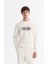 Erkek Ekru Bisiklet Yaka Kolay Ütülenebilir Pamuklu Sweatshirt A42y1270 1