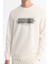 Erkek Ekru Bisiklet Yaka Kolay Ütülenebilir Pamuklu Sweatshirt A42y1270 2
