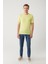 Erkek Neon Yeşil Bisiklet Yaka Garment Dyed T-shirt A41y5074 5