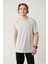 Erkek Açık Gri Soft Touch Bisiklet Yaka T-shirt B001031 1