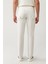 Erkek Kırık Beyaz Klasik Bel Armürlü Karışımlı 5 Cep Perge Slim Fit Pantolon A41Y3071 4