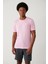 Erkek Pembe Bisiklet Yaka Garment Dyed T-shirt A41y5074 3