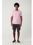 Erkek Pembe Bisiklet Yaka Garment Dyed T-shirt A41y5074 5
