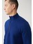 Erkek Saks Dik Yaka Fermuarlı 3 İplik Şardonlu Regular Fit Sweatshirt E001020 1