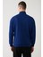 Erkek Saks Dik Yaka Fermuarlı 3 İplik Şardonlu Regular Fit Sweatshirt E001020 3