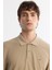 Erkek Vizon 2 Düğmeli Pamuklu Polo Yaka Sweatshirt B001080 2