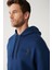 Erkek Indigo Kapüşonlu 3 Iplik Şardonlu Sweatshirt A32y1190 2