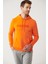 Erkek Turuncu Kapüşonlu 3 Iplik Şardonlu Kanguru Cepli Sweatshirt A32y1193 2