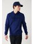 Erkek Saks Kapüşonlu 3 Iplik Şardonlu Kanguru Cepli Sweatshirt A32y1193 1