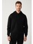 Erkek Siyah Kapüşonlu 3 Iplik Şardonlu Sweatshirt A32y1190 3