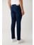 Erkek Lacivert Eskitme Yıkamalı Esnek Jean Pantolon B003525 5