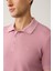 Erkek Pembe Soft Touch 3 Düğmeli Dokulu Ribanalı Polo Yaka Triko T-Shirt B005009 2
