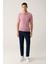 Erkek Pembe Soft Touch 3 Düğmeli Dokulu Ribanalı Polo Yaka Triko T-Shirt B005009 5