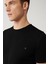 Erkek Siyah Bisiklet Yaka Rayon Dokulu Triko T-shirt A41y5099 2