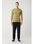 Erkek Haki Bisiklet Yaka Garment Dyed T-shirt A41y5074 5