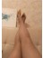 Kadın Altın Gold Nude Rugan Yandan Yırtmaçlı 8cm Ince Şeffaf Kapak Topuklu Stiletto Abiye Ayakkabı 4