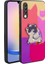 Galaxy A70 Kılıf Parlayan Kabartmalı Ikonik Figürlü Amas Silikon Kapak-Mor 1